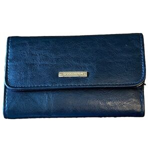 S Collection‎ Black Faux Leather ID Card Holder  Purse 4x6" Billfold ID Credit